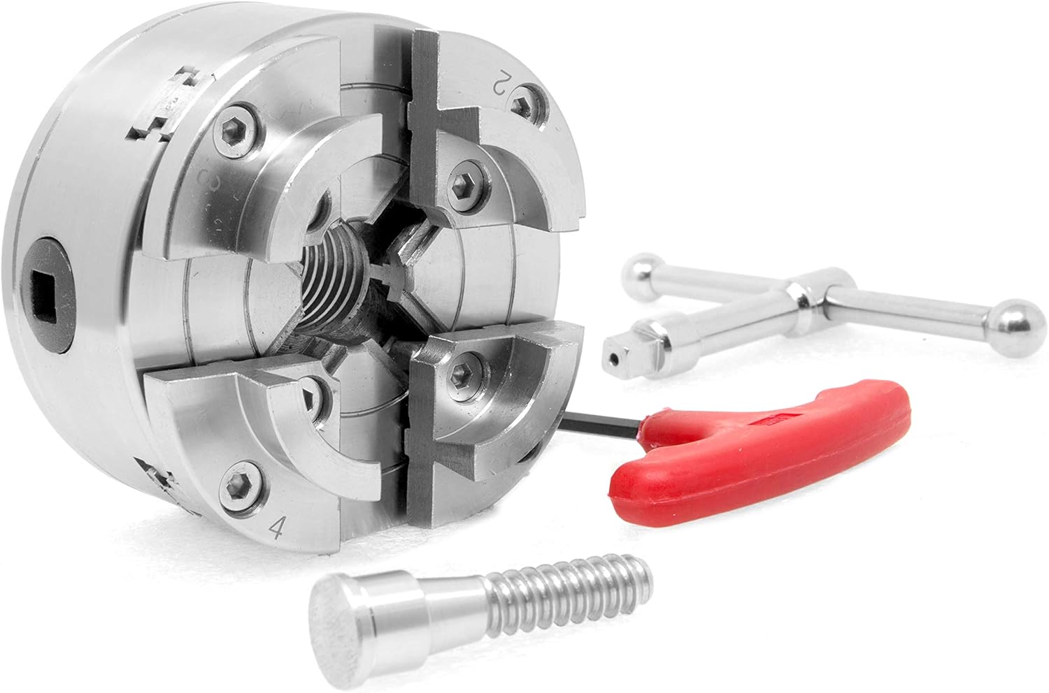 WEN LA4374 3.75-inch 4-jaw self-centering lathe chuck