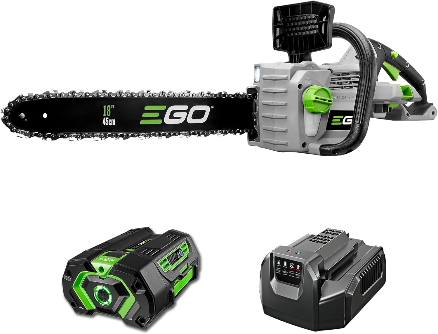 EGO Power+ CS1804 18-Inch 56-Volt Cordless Chainsaw with 5.0Ah Battery EGO Power+ CS1804 18-inch 56V battery chainsaw